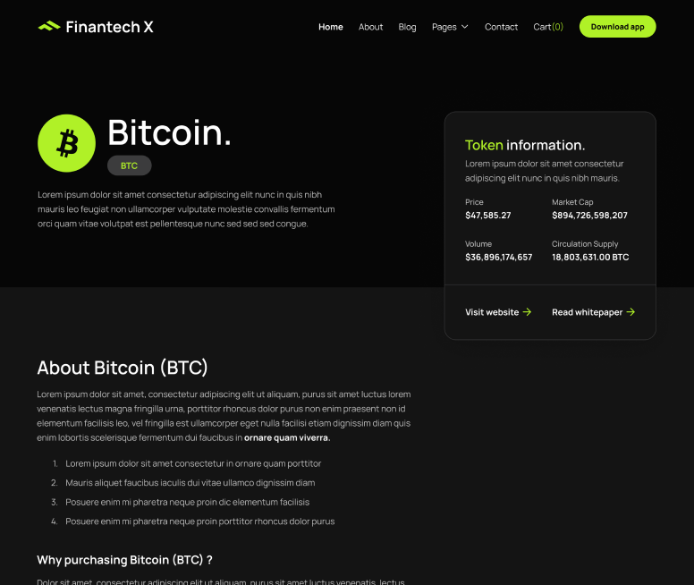 Integration Page - Finantech X Webflow Template