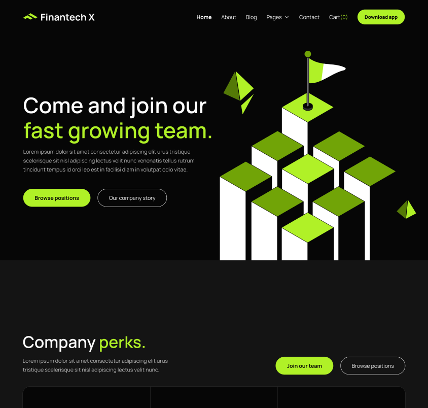 Hero Strip Careers Page - Finantech X Webflow Template